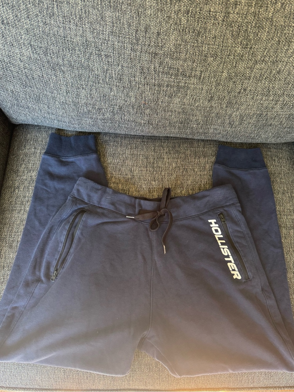 Hollister Navy Drawstring Jogger Sweatpants